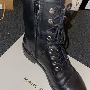 Marc Fisher black leather combat boots size 6